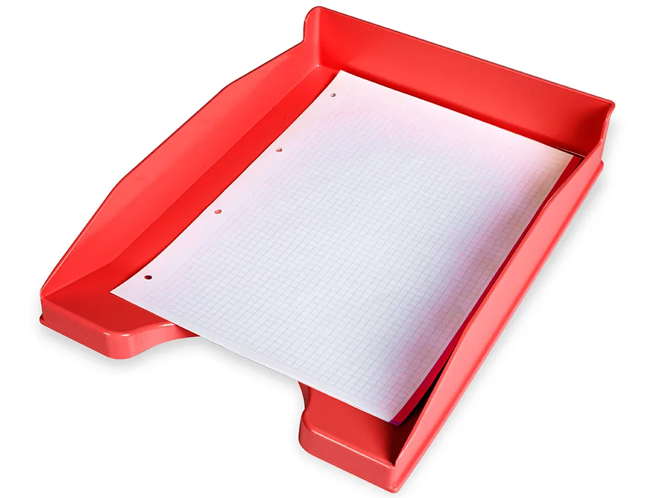 Corbeille à courrier q-connectpolypropylène documents a4+ 240x320mm empilable 350x255x65mm coloris rouge opaque