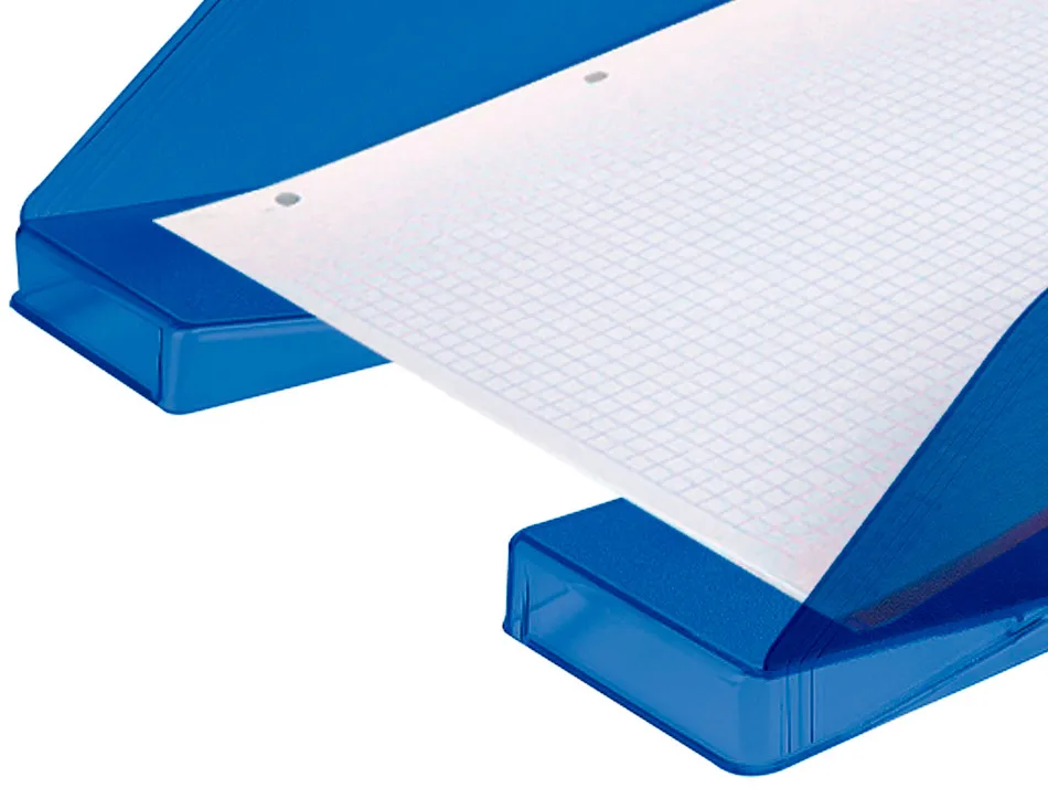 Corbeille à courrier q-connectpolypropylène documents a4+ 240x320mm empilable 350x255x65mm coloris bleu transparent