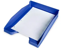 Corbeille à courrier q-connectpolypropylène documents a4+ 245x320mm empilable 350x255x65mm coloris bleu opaque