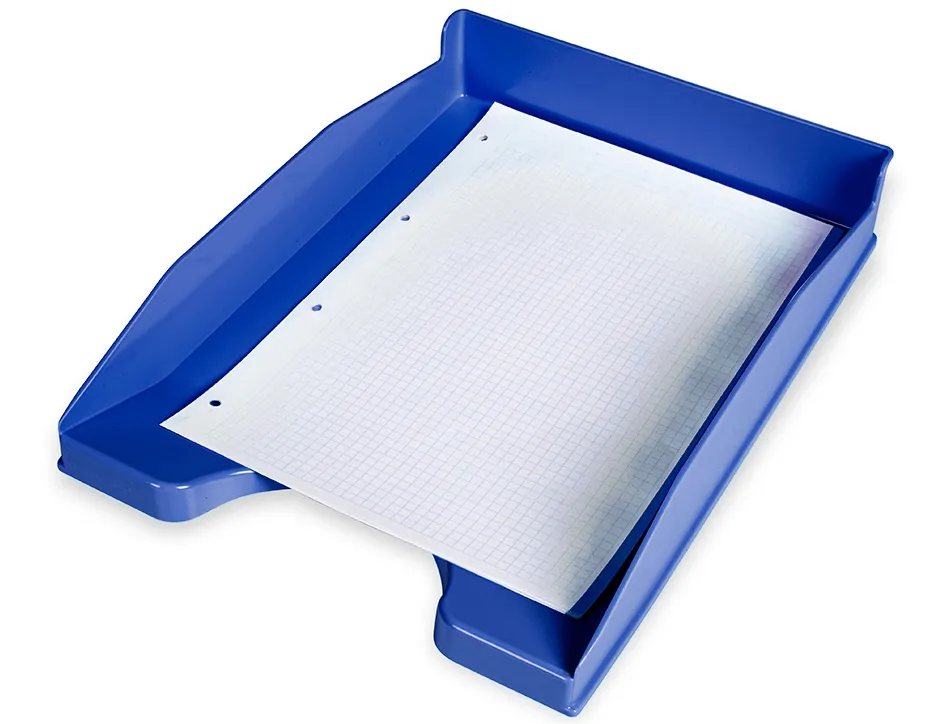Corbeille à courrier q-connectpolypropylène documents a4+ 245x320mm empilable 350x255x65mm coloris bleu opaque