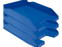 Corbeille à courrier q-connectpolypropylène documents a4+ 245x320mm empilable 350x255x65mm coloris bleu opaque