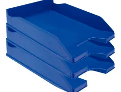 Corbeille à courrier q-connectpolypropylène documents a4+ 245x320mm empilable 350x255x65mm coloris bleu opaque