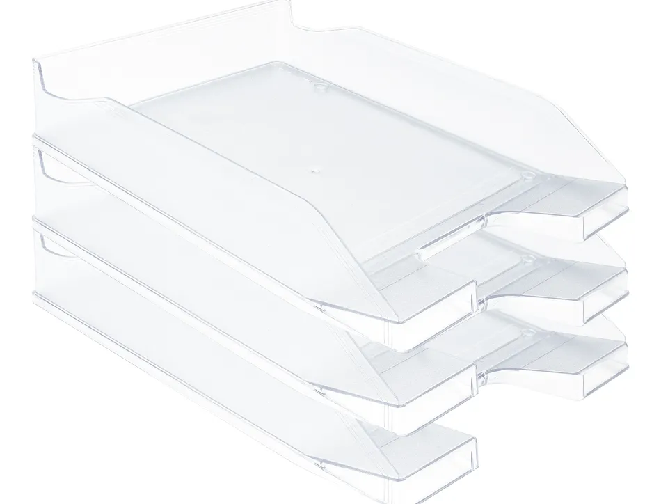 Corbeille à courrier q-connectpolypropylène documents a4+ 240x320mm empilable 350x255x65mm coloris cristal