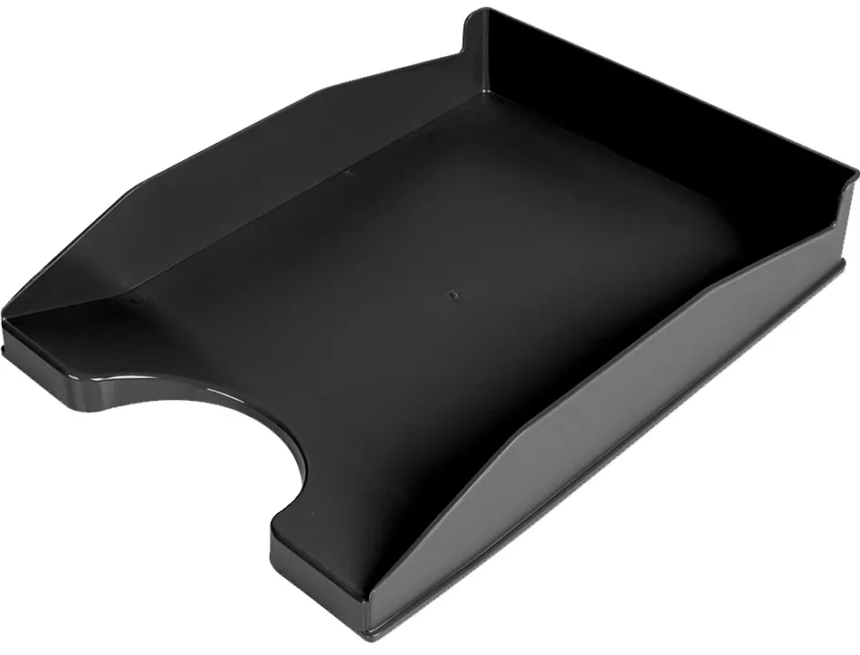 Corbeille à courrier q-connectpolypropylène documents a4+ 240x320mm empilable 350x255x65mm coloris noir opaque