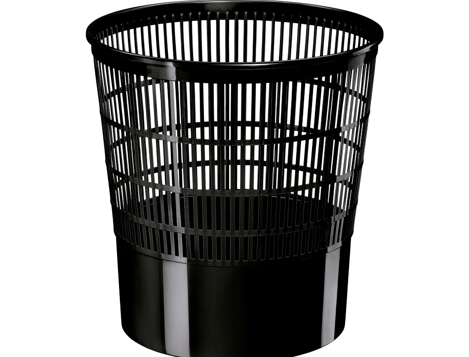 Corbeille à papier cep ajourée polypropylène 16l bonne stabilité hauteur 317mm diamètre 300mm noir