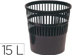 Corbeille à papier q-connect ajourée polystyrène souple et très résistant 15l coloris noir
