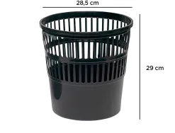 Corbeille à papier q-connect ajourée polystyrène souple et très résistant 15l coloris noir