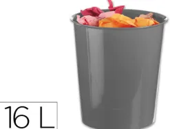 Corbeille à papier q-connect plastique résistant 16l 310x290mm coloris gris opaque