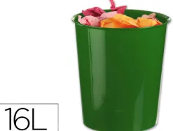 Corbeille à papier q-connect plastique résistant 16l 310x290mm coloris vert opaque