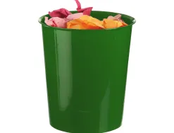 Corbeille à papier q-connect plastique résistant 16l 310x290mm coloris vert opaque
