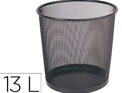 Corbeille à papier q-connect maille métallique 13l 265mm diamètre hauteur 280mm coloris noir
