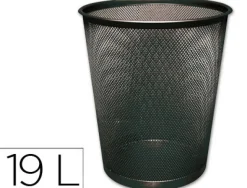 Corbeille à papier q-connect maille métallique forme circulaire 19l 295x345x240mm coloris noir