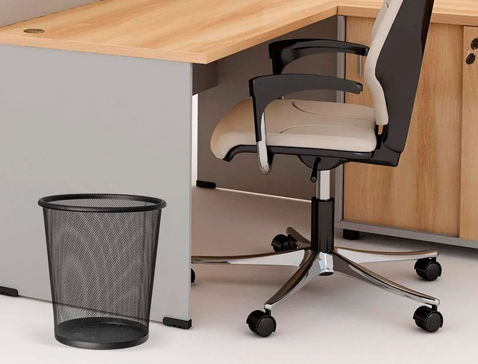 Corbeille à papier q-connect maille métallique forme circulaire 8.3l 235x260x190mm coloris noir