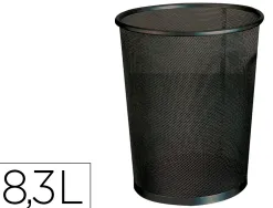 Corbeille à papier q-connect maille métallique forme circulaire 8.3l 235x260x190mm coloris noir