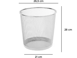 Corbeille à papier q-connect maille métallique 13l 265mm diamètre hauteur 280mm coloris argent
