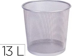 Corbeille à papier q-connect maille métallique 13l 265mm diamètre hauteur 280mm coloris argent