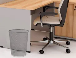 Corbeille à papier q-connect maille métallique forme circulaire 8.3l 235x260x190mm coloris argent