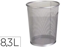 Corbeille à papier q-connect maille métallique forme circulaire 8.3l 235x260x190mm coloris argent