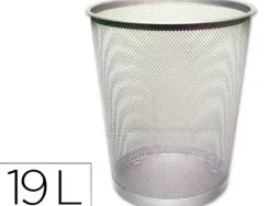 Corbeille à papier q-connect maille métallique forme circulaire 19l 295x345x240mm coloris gris