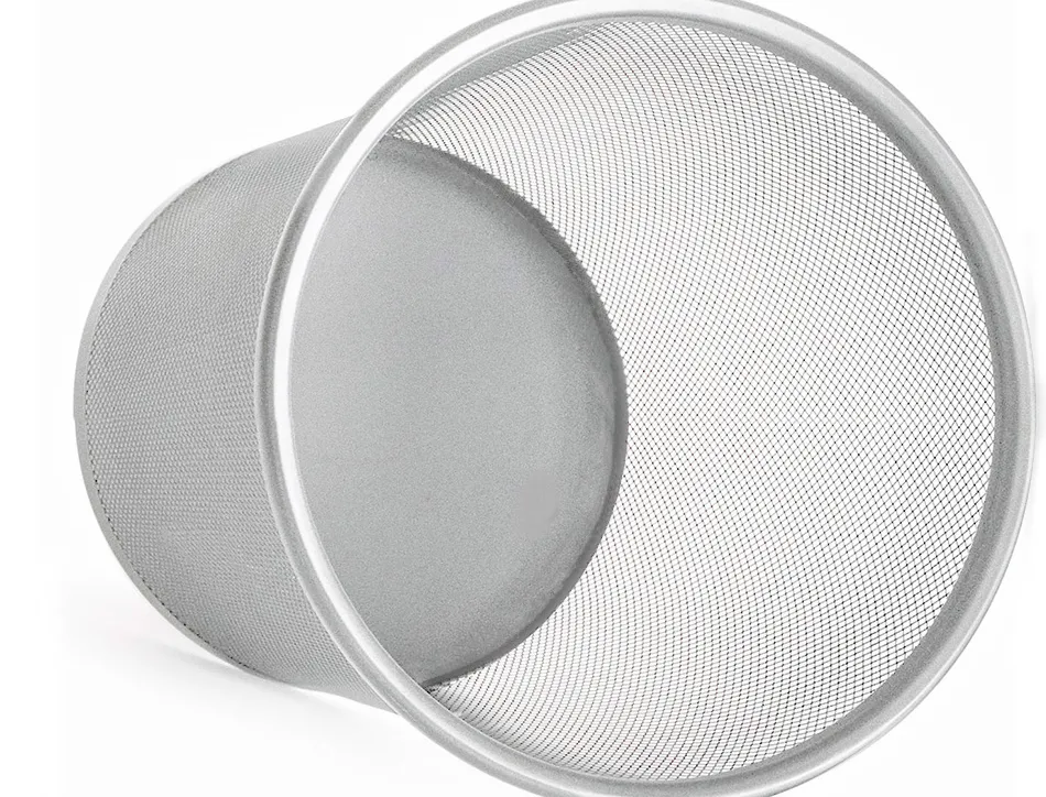 Corbeille à papier q-connect maille métallique forme circulaire 19l 295x345x240mm coloris gris