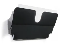 Corbeille a courrier durable flexiplus murale format a4 paysage 1 compartiment charge 2kg coloris noir