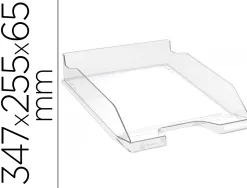 Corbeille a courrier exacompta combo midi polystyrene solide stable superposable a4+ 347x255x65mm cristal glossy
