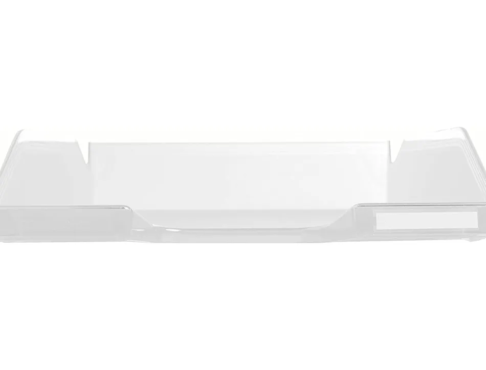 Corbeille a courrier exacompta combo midi polystyrene solide stable superposable a4+ 347x255x65mm cristal glossy