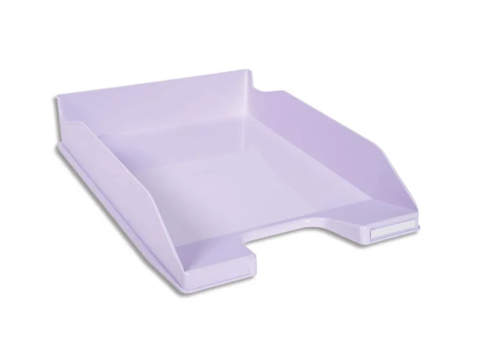 Corbeille a courrier exacompta combo midi pour documents a4 mauve pastel glossy