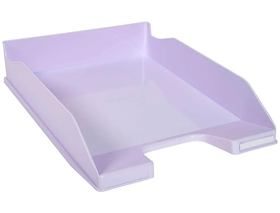 Corbeille a courrier exacompta combo midi pour documents a4 mauve pastel glossy