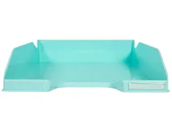 Corbeille a courrier exacompta combo midi pour documents a4 vert pastel glossy