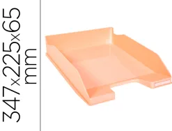 Corbeille a courrier exacompta combo midi pour documents a4 pastel corail glossy