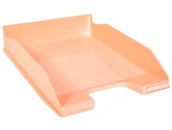 Corbeille a courrier exacompta combo midi pour documents a4 pastel corail glossy