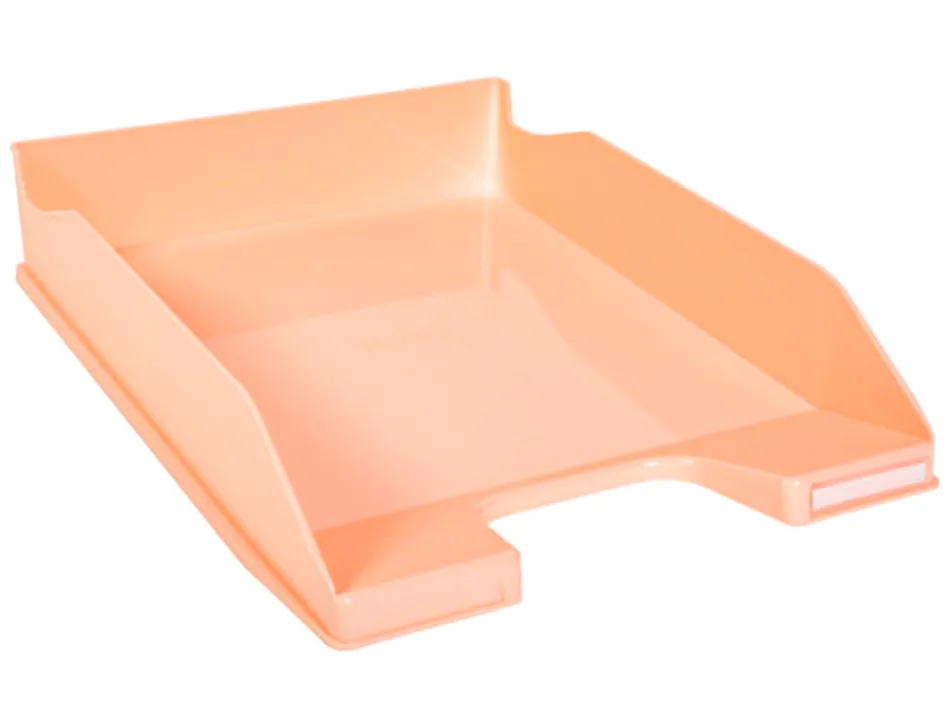 Corbeille a courrier exacompta combo midi pour documents a4 pastel corail glossy