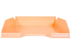 Corbeille a courrier exacompta combo midi pour documents a4 pastel corail glossy