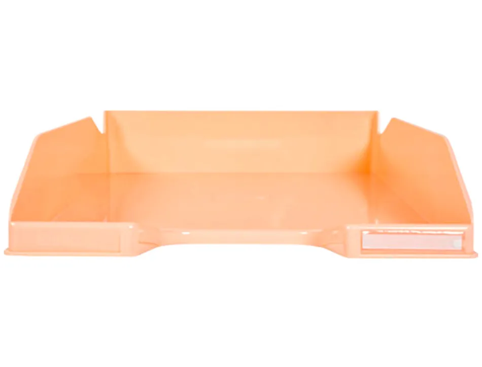Corbeille a courrier exacompta combo midi pour documents a4 pastel corail glossy