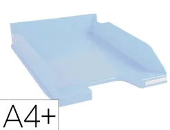 Corbeille a courrier exacompta bee blue plastique recycle a4+ superposable capacite 500f coloris bleu clair