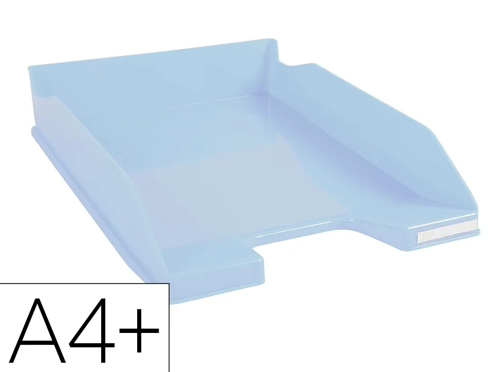 Corbeille a courrier exacompta bee blue plastique recycle a4+ superposable capacite 500f coloris bleu clair