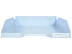 Corbeille a courrier exacompta combo midi pour documents a4 bleu pastel glossy