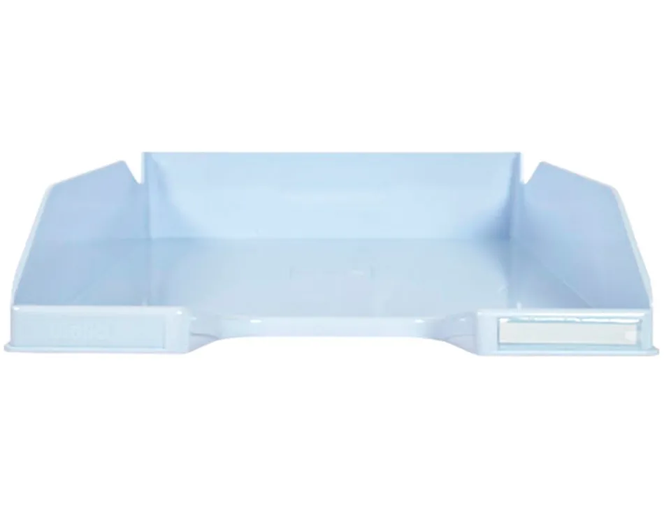 Corbeille a courrier exacompta combo midi pour documents a4 bleu pastel glossy