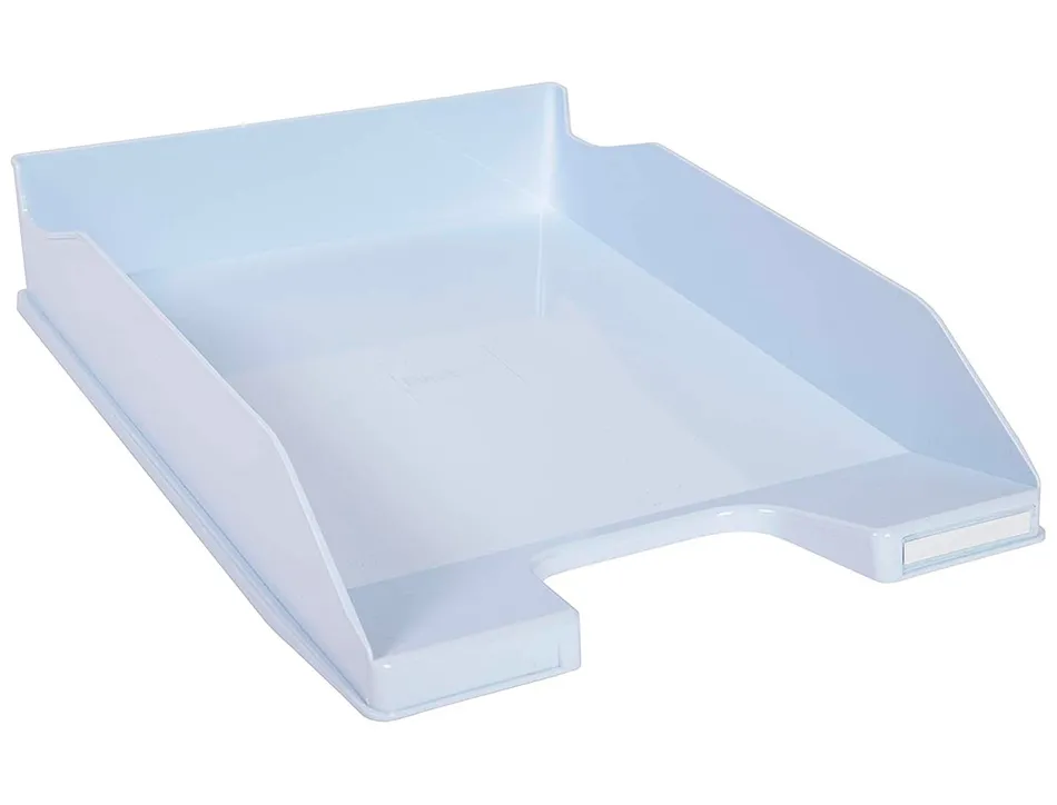 Corbeille a courrier exacompta combo midi pour documents a4 bleu pastel glossy