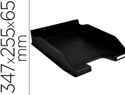 Corbeille a courrier exacompta combo midi polystyrene solide stable superposable a4+ 347x255x65mm coloris noir