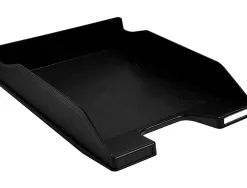Corbeille a courrier exacompta combo midi polystyrene solide stable superposable a4+ 347x255x65mm coloris noir