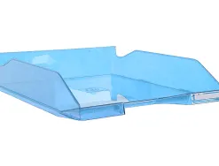 Corbeille a courrier exacompta combo midi aquarel polystyrene 347x255x244mm coloris translucides assortis set 4 unites