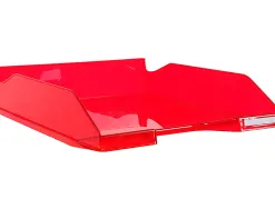 Corbeille a courrier exacompta combo midi aquarel polystyrene 347x255x244mm coloris translucides assortis set 4 unites