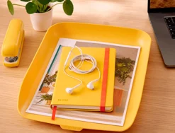 Corbeille a courrier leitz cosy plastique jaune 358x268x43mm
