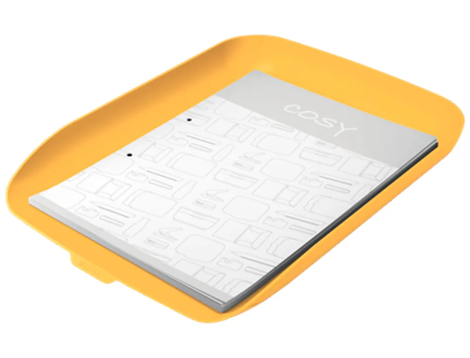 Corbeille a courrier leitz cosy plastique jaune 358x268x43mm