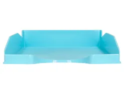 Corbeille a courrier q-connect plastique 240x70x340mm coloris bleu ciel opaque