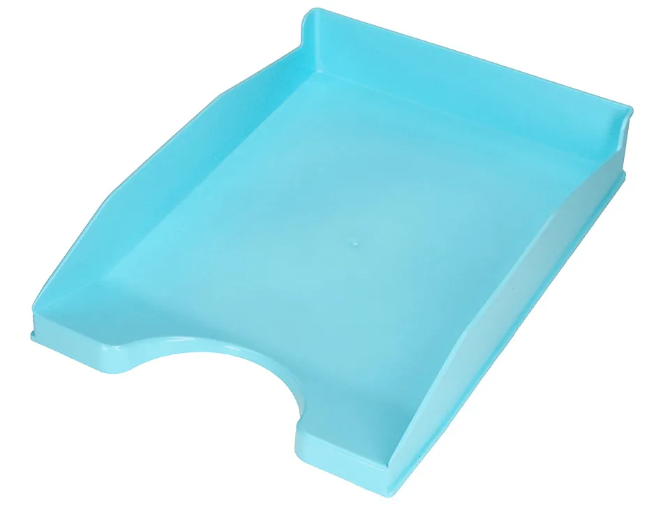 Corbeille a courrier q-connect plastique 240x70x340mm coloris bleu ciel opaque
