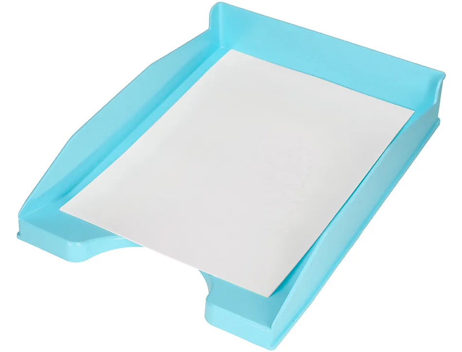 Corbeille a courrier q-connect plastique 240x70x340mm coloris bleu ciel opaque