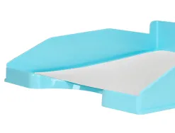Corbeille a courrier q-connect plastique 240x70x340mm coloris bleu ciel opaque